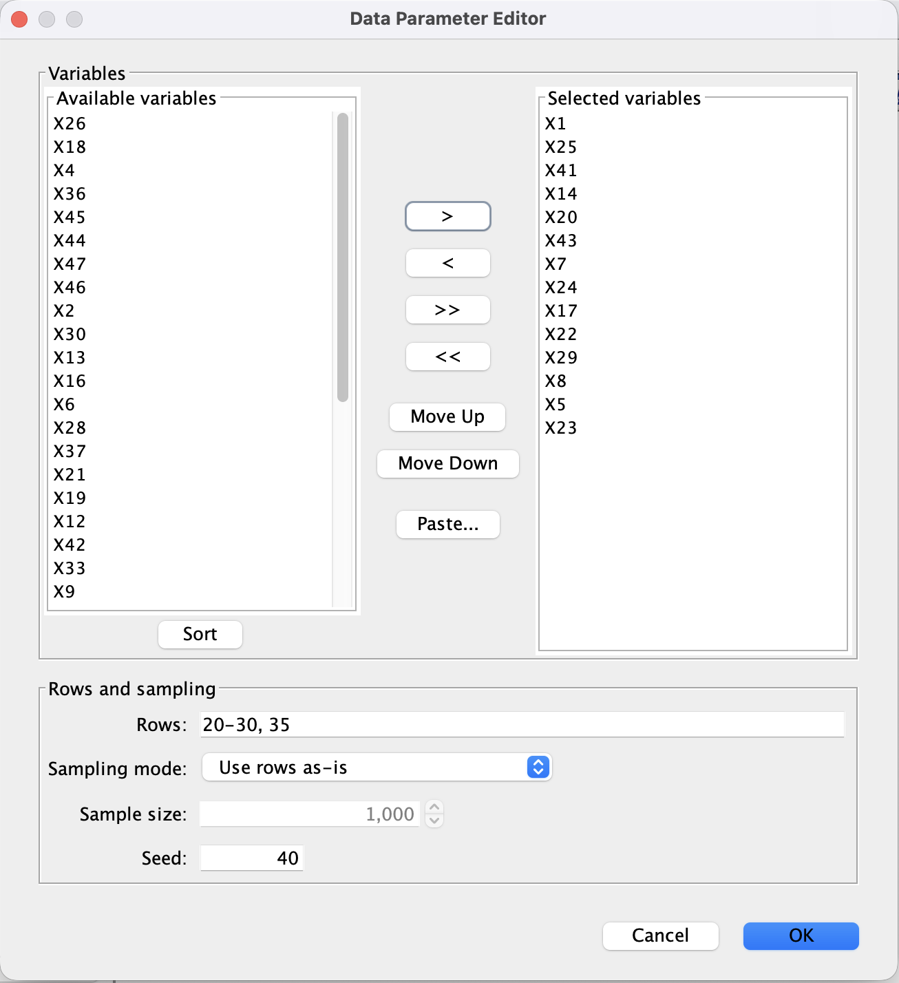 Data subset / resample editor